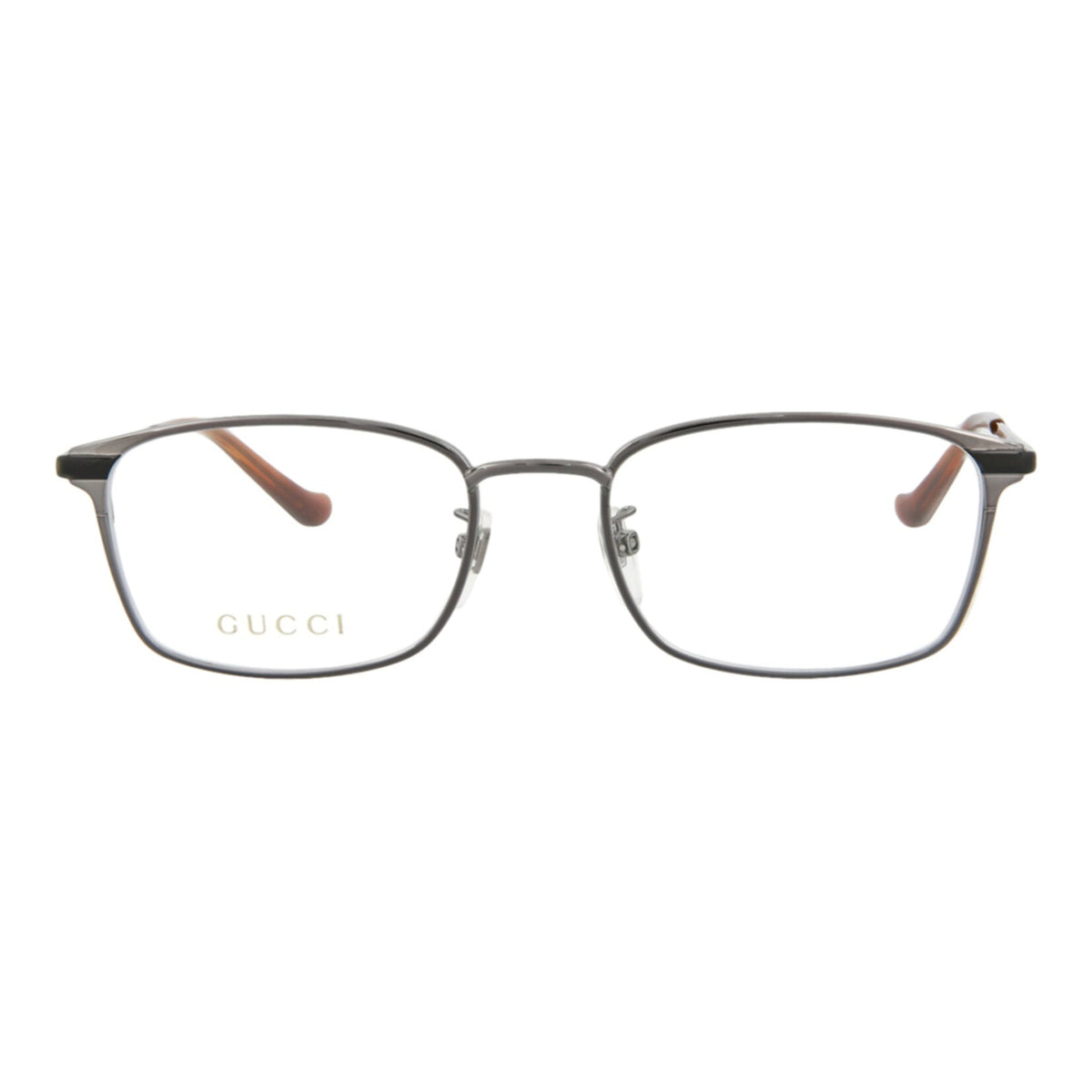 Gucci Mens Square/Rectangle Ruthenium Black Transparent Fashion Designer Eyewear