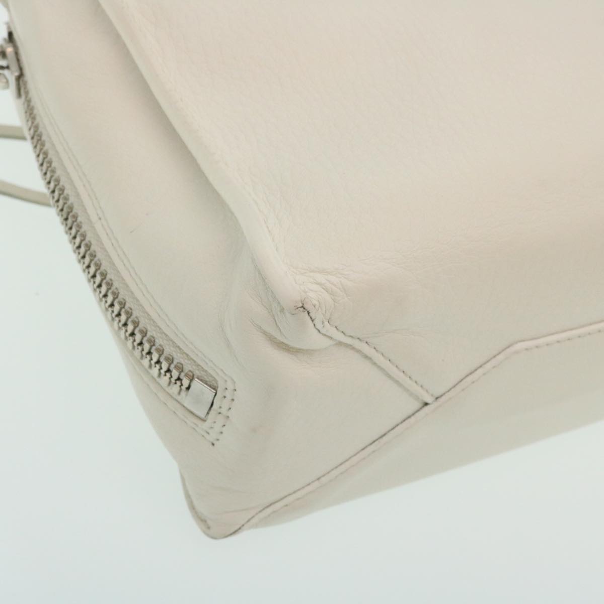 balenciaga 2Way Shoulder Bag Hand Bag Leather White Auth am2305g