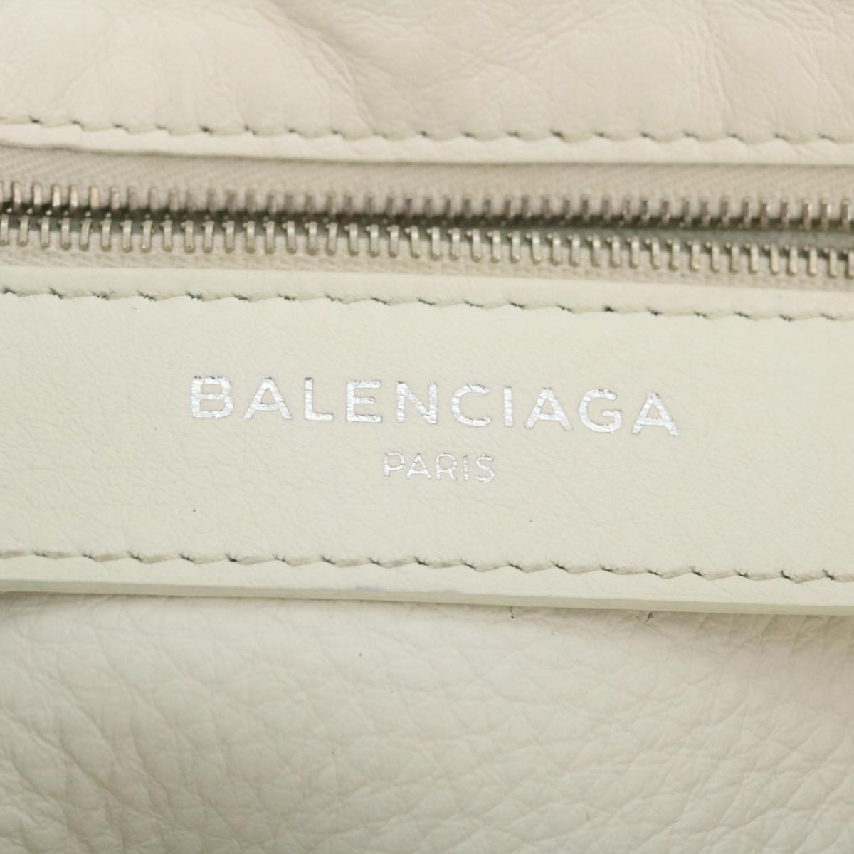 balenciaga 2Way Shoulder Bag Hand Bag Leather White Auth am2305g