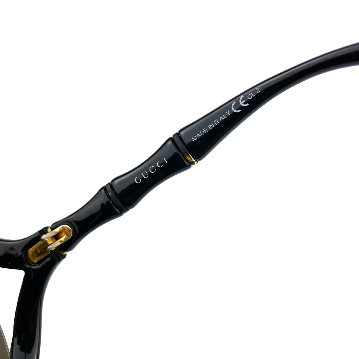 Gucci Black Bamboo Effect Oversized Sunglasses
