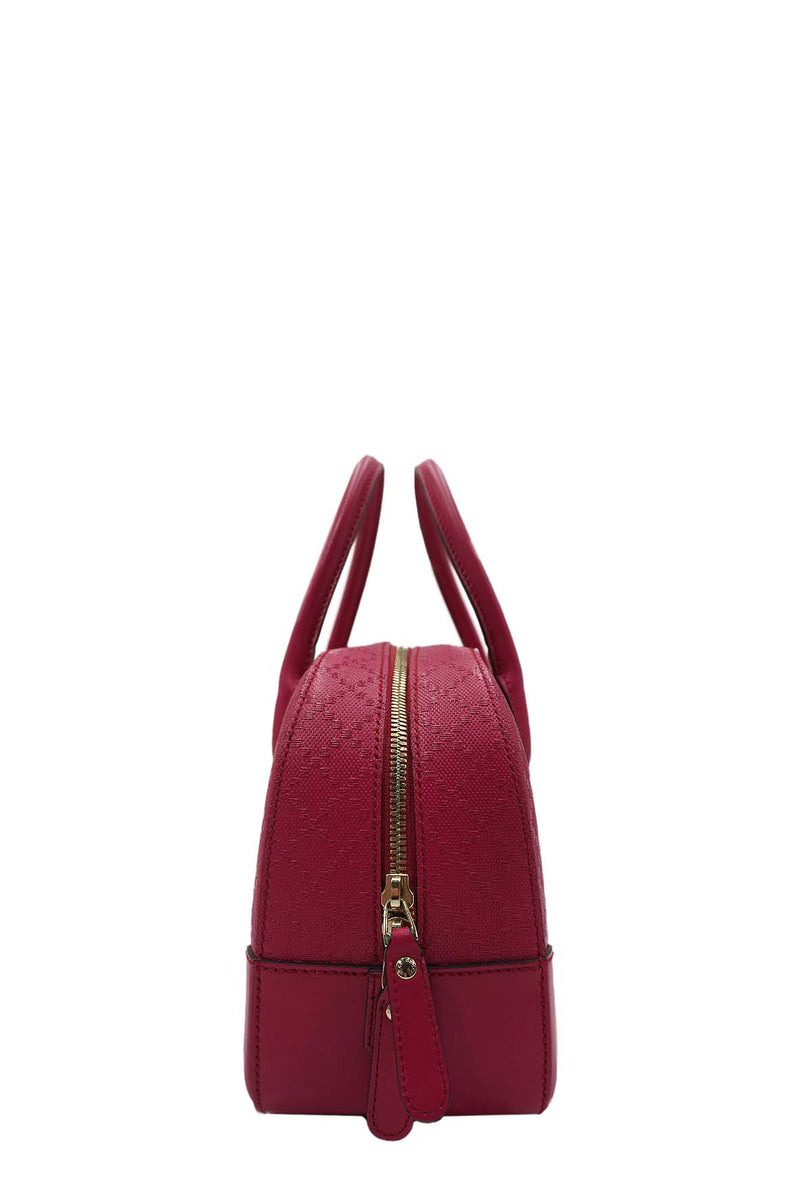 Bright Diamante Leather Top Handle Bag Pink