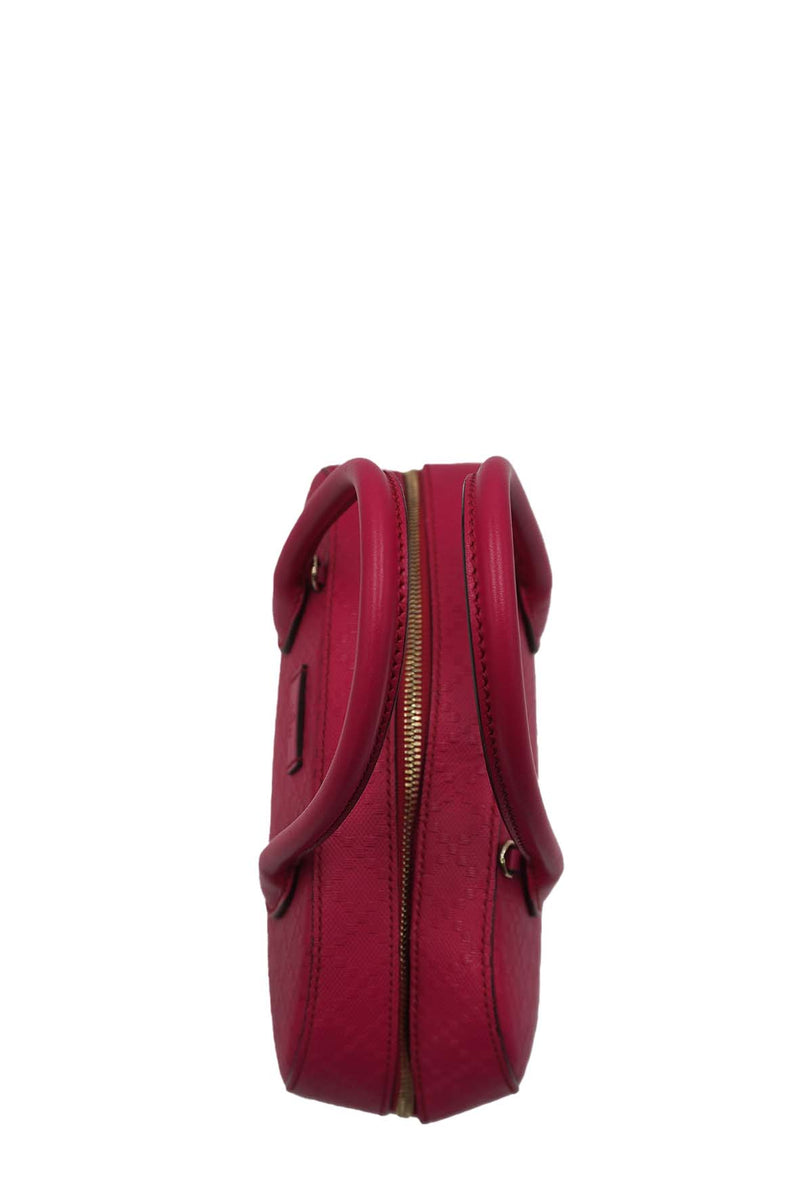 Bright Diamante Leather Top Handle Bag Pink