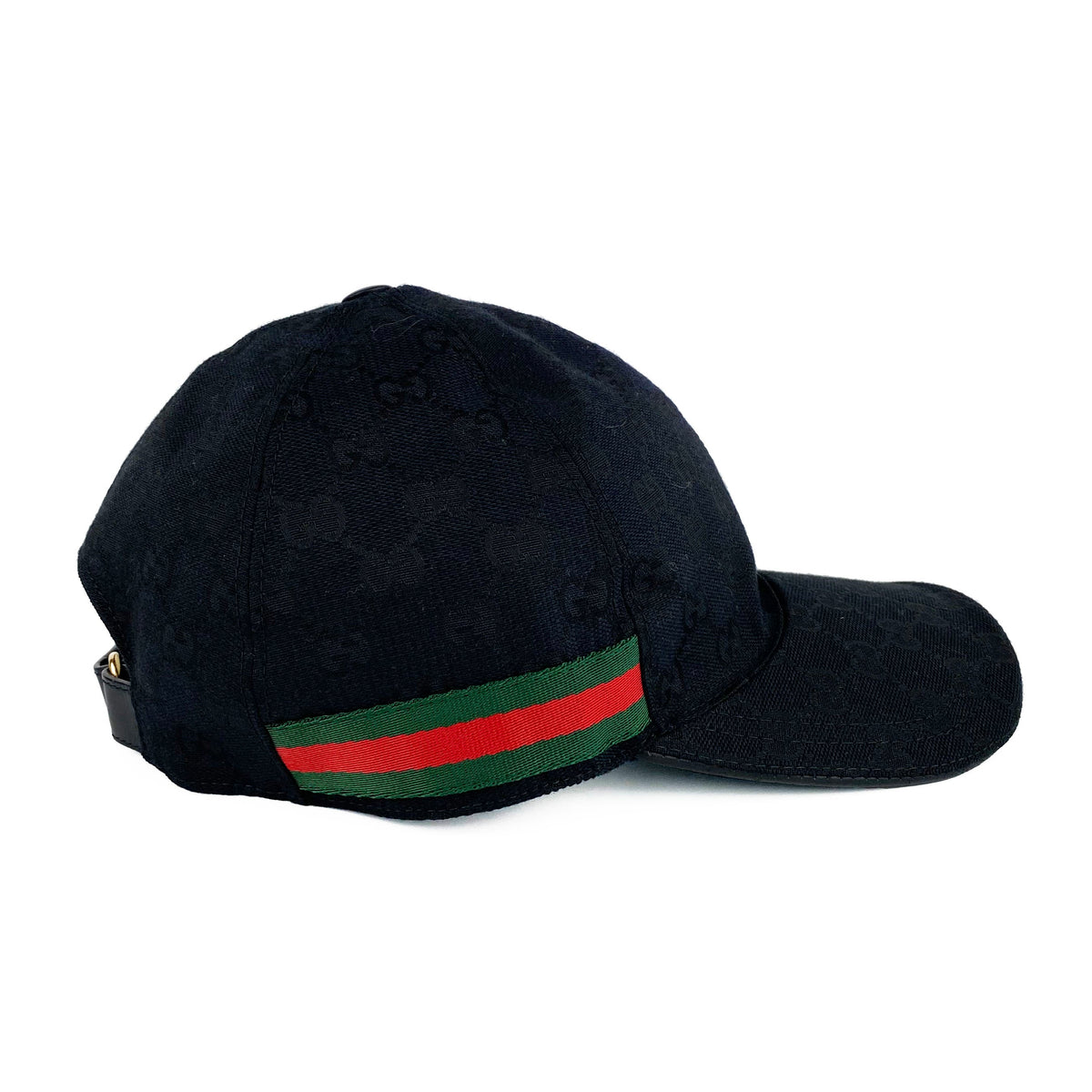 Gucci Original GG Black Web Baseball Hat XL