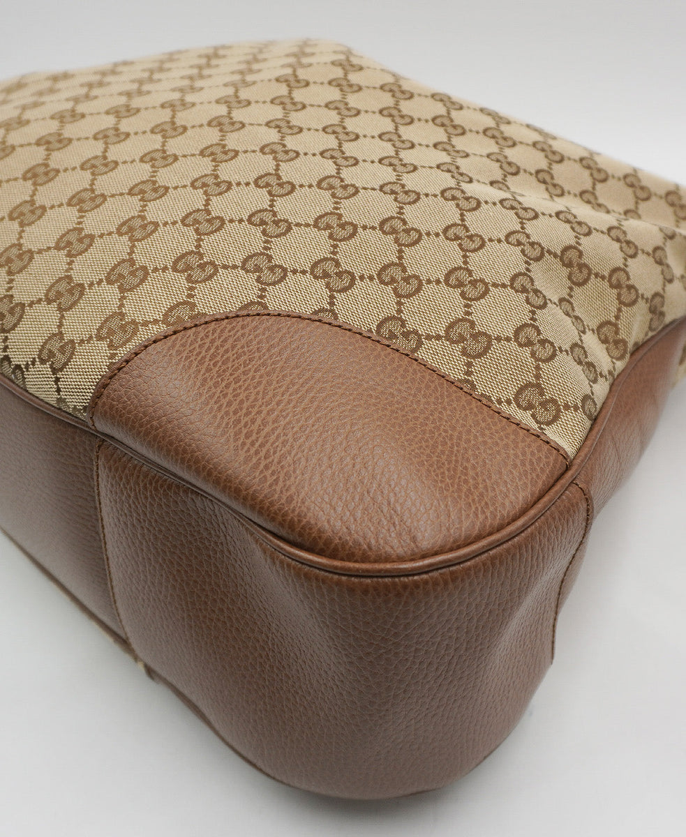 GG Canvas Large Margaux Hobo Brown