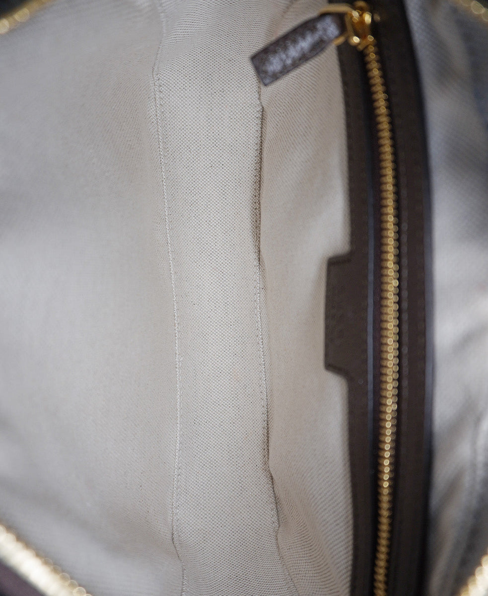 GG Canvas Small Ophidia Shoulder Bag Brown