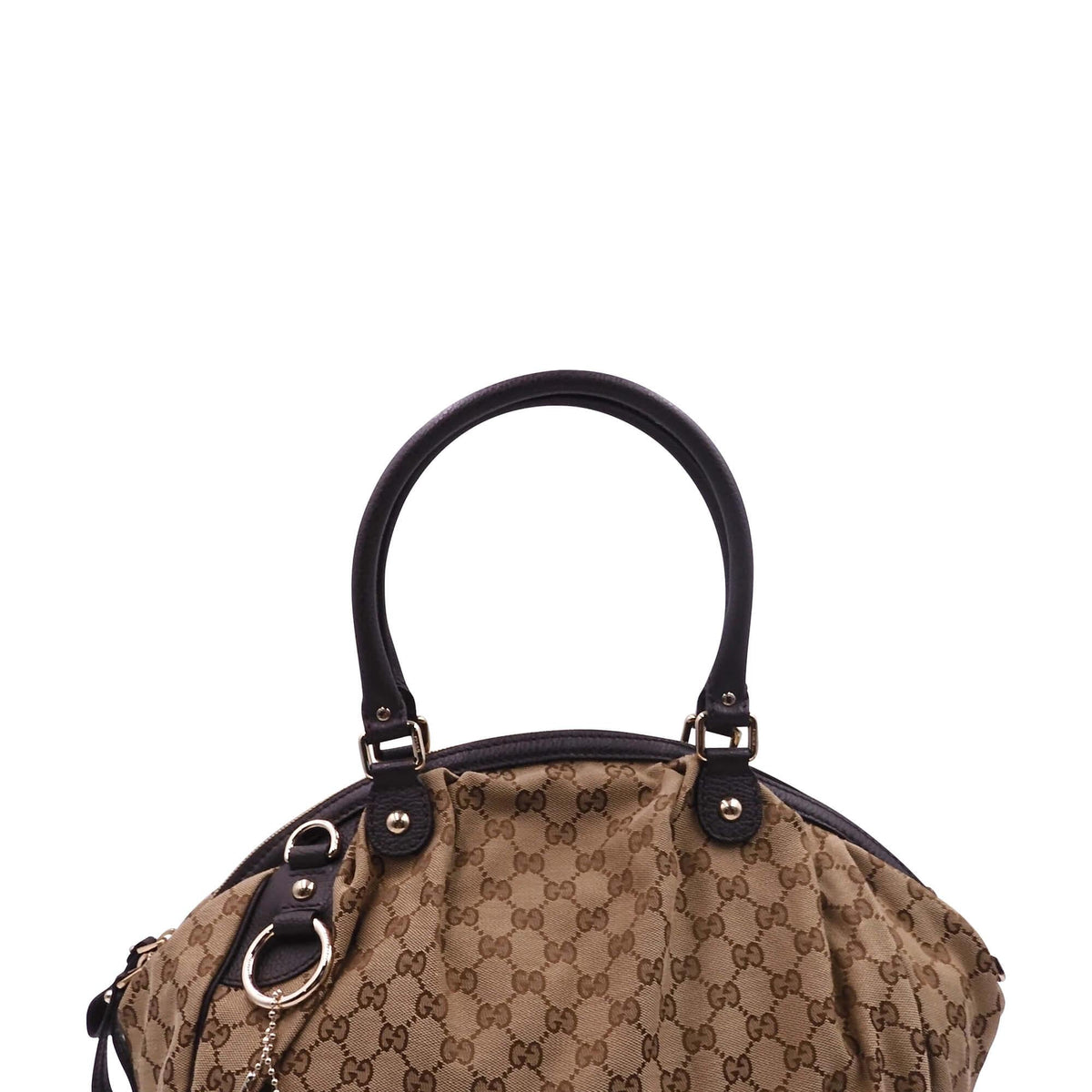 GG Canvas Sukey Boston Bag Brown
