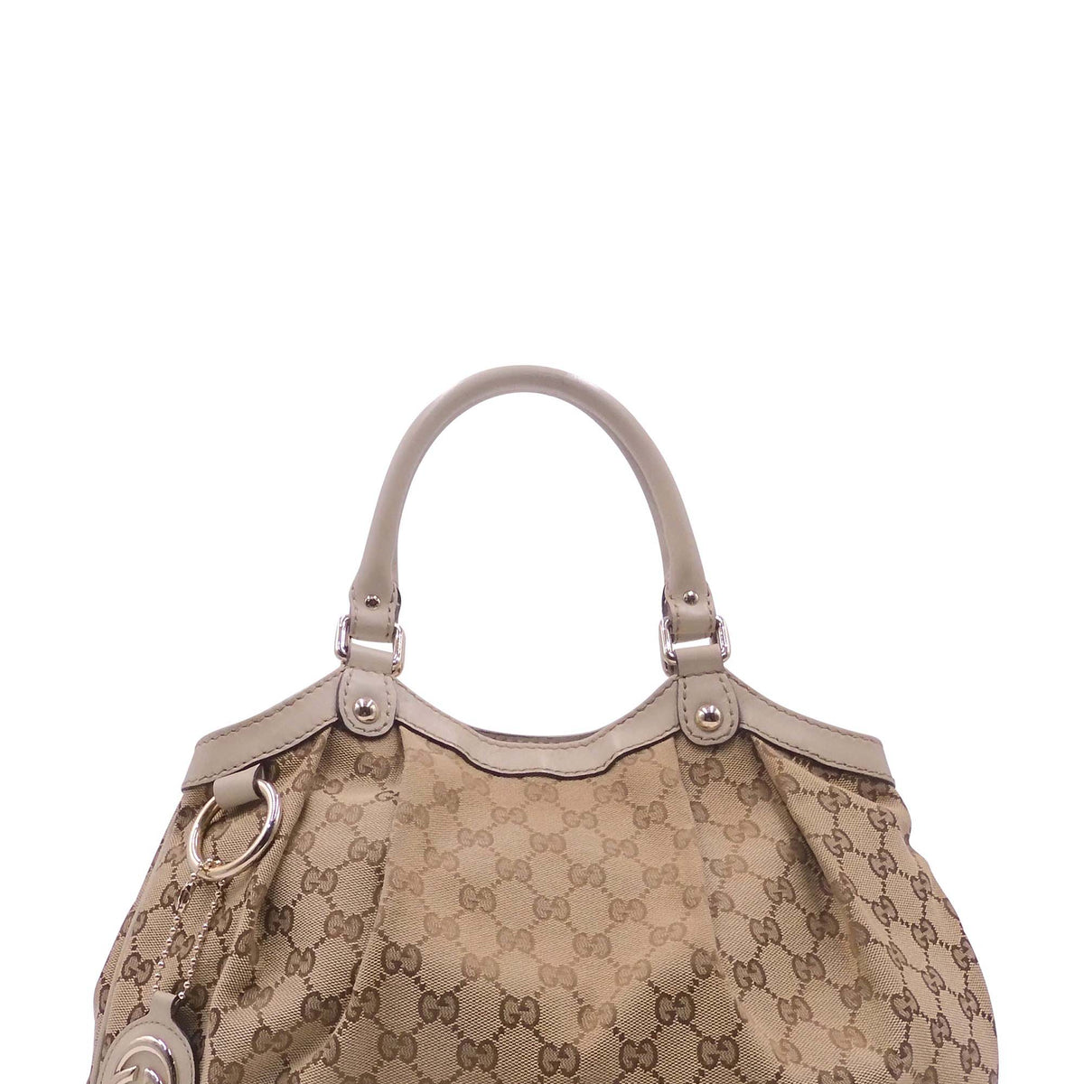 GG Canvas Sukey Boston Bag White