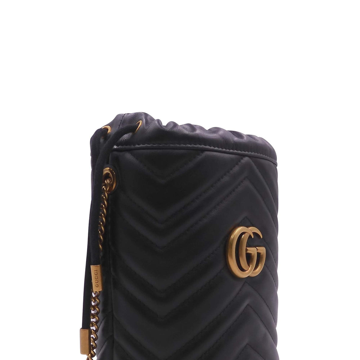 GG Marmont Matelasse Mini Bucket Bag Black