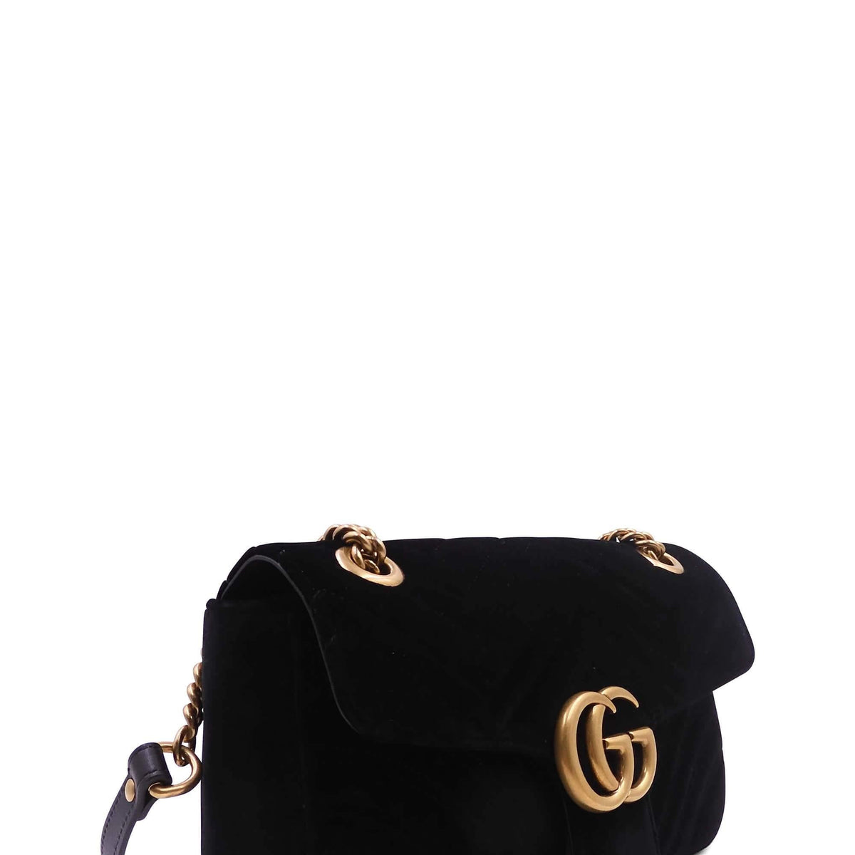 GG Marmont Small Matelasse Shoulder Bag Velvet Black