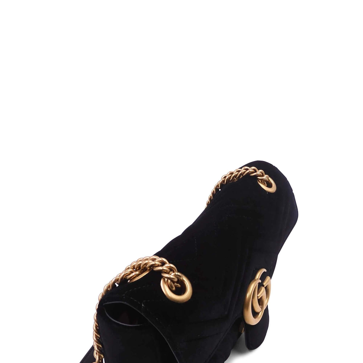 GG Marmont Small Matelasse Shoulder Bag Velvet Black