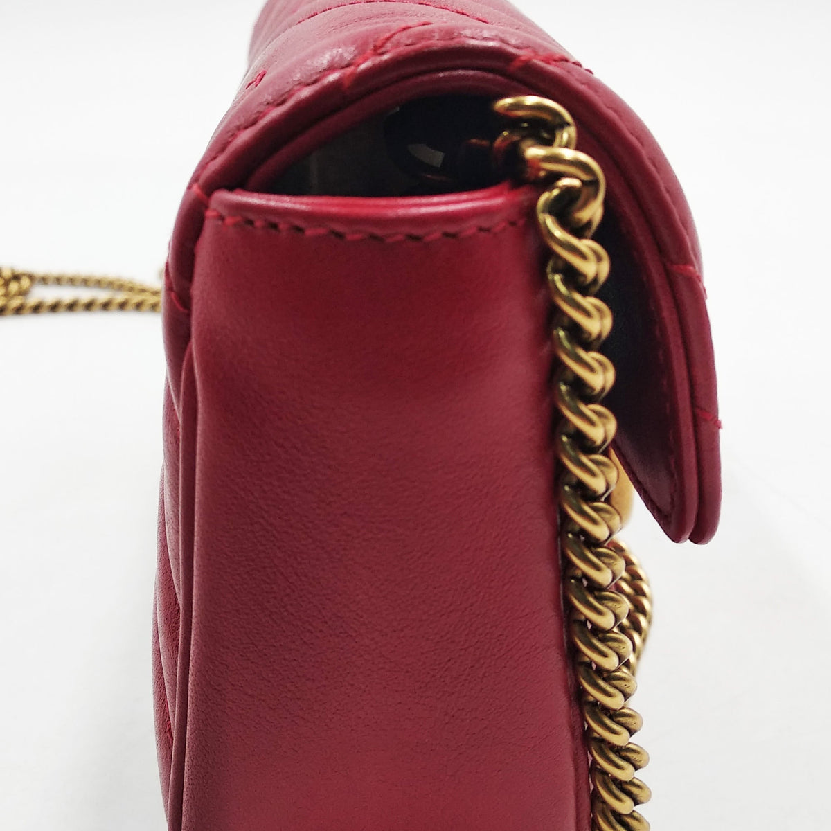 GG Marmont Super Mini Matelasse Bag Red Red