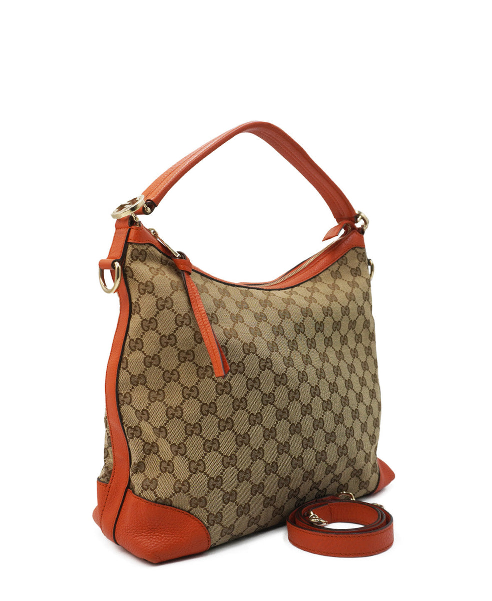 GG Canvas Creole Hobo Orange, Multicolor