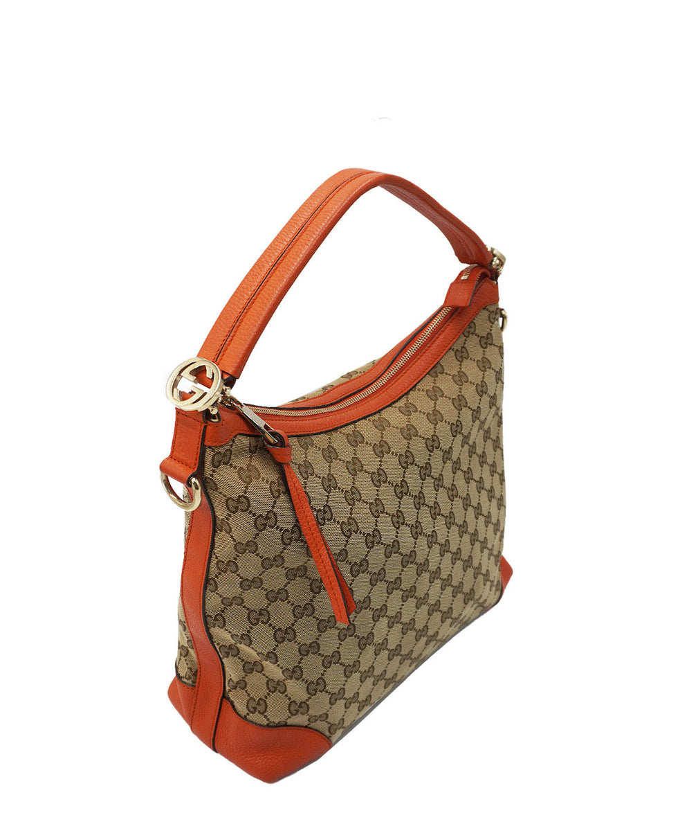 GG Canvas Creole Hobo Orange, Multicolor