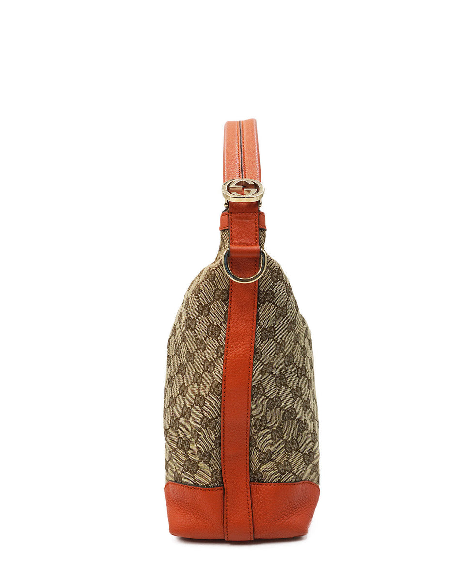 GG Canvas Creole Hobo Orange, Multicolor