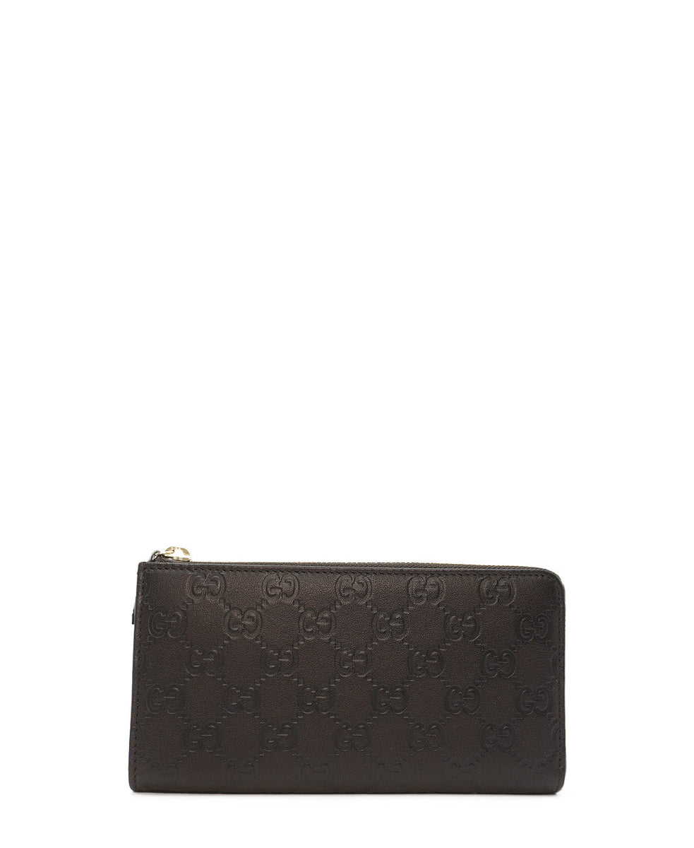 Guccissima Bamboo Tassel Zip Wallet Black