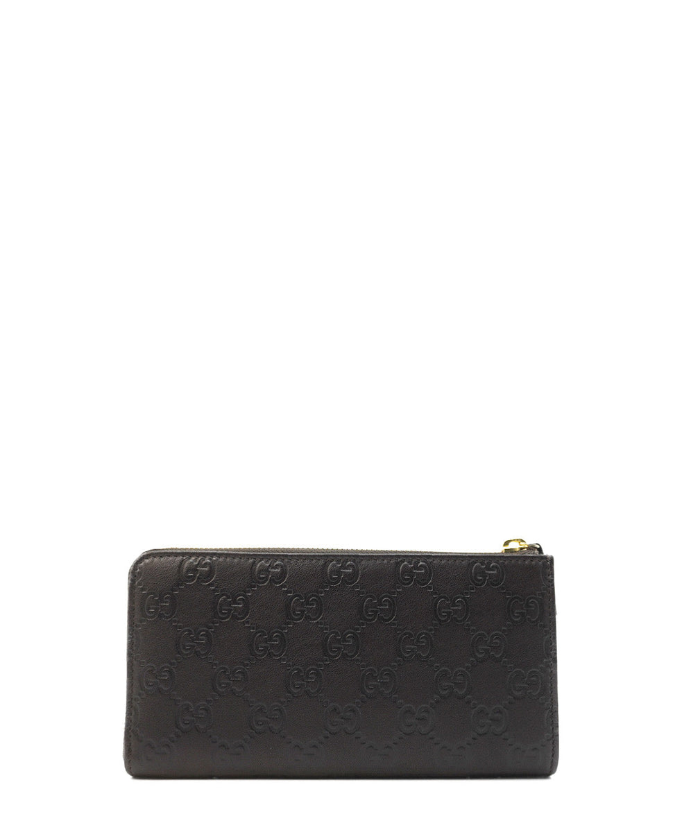 Guccissima Bamboo Tassel Zip Wallet Black