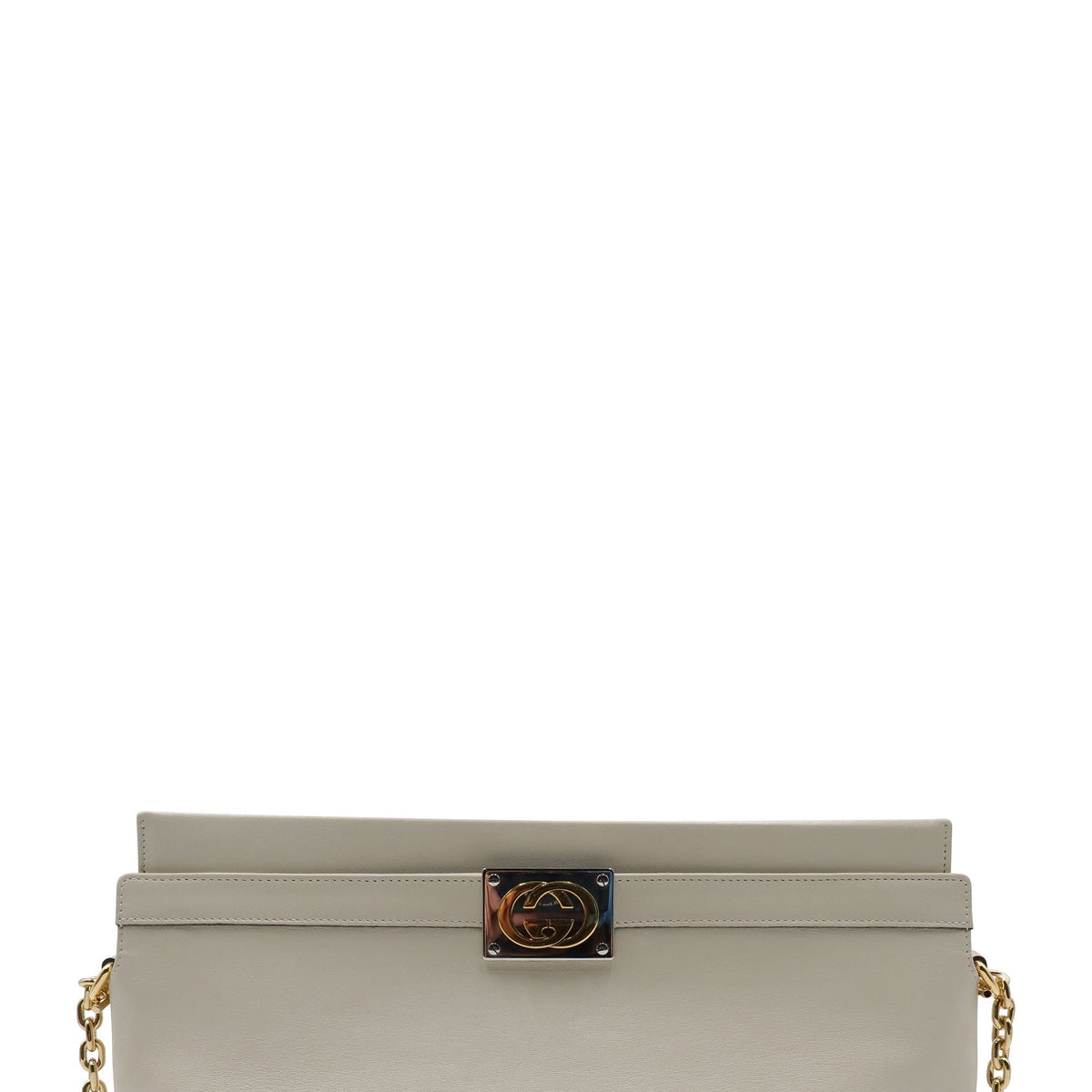 Interlocking GG Chain Shoulder Bag Cream