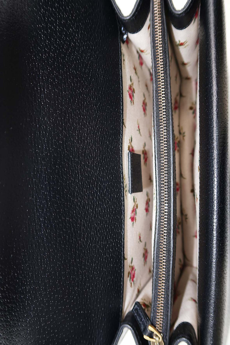 Medium Floral Embroidered Dionysus Black