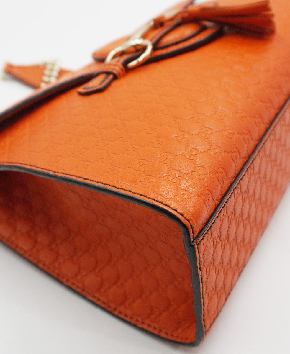 Medium Microguccissima Emily Chain Shoulder Bag Orange