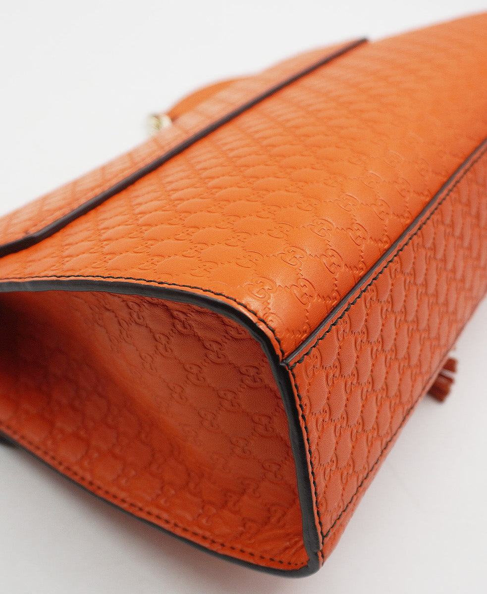 Medium Microguccissima Emily Chain Shoulder Bag Orange
