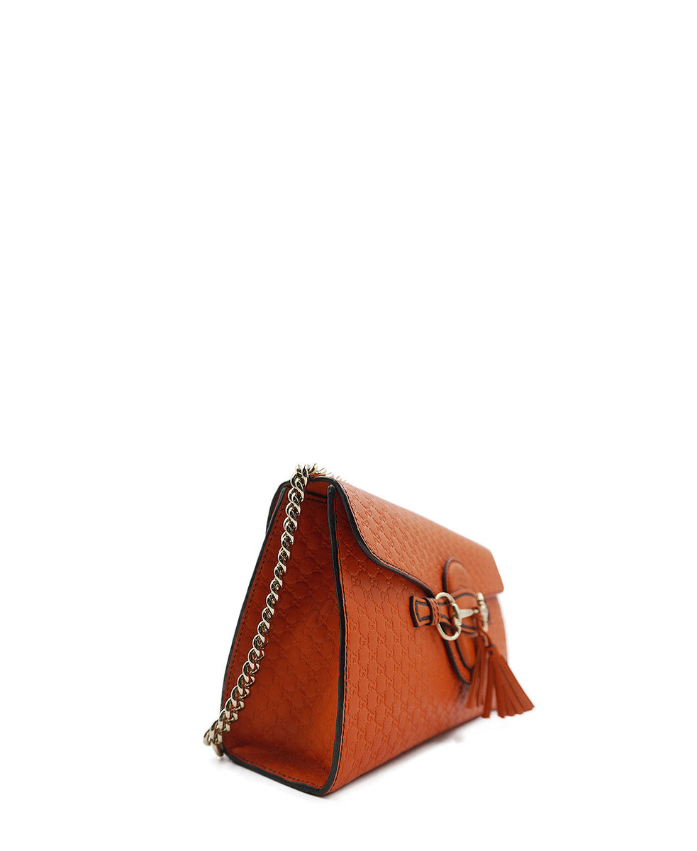 Medium Microguccissima Emily Chain Shoulder Bag Orange