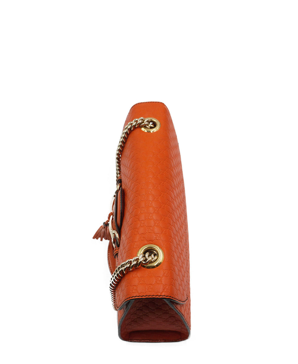Medium Microguccissima Emily Chain Shoulder Bag Orange