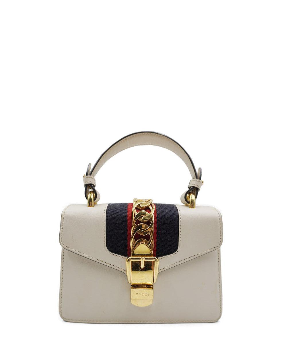 Mini Sylvie Top Handle Bag White