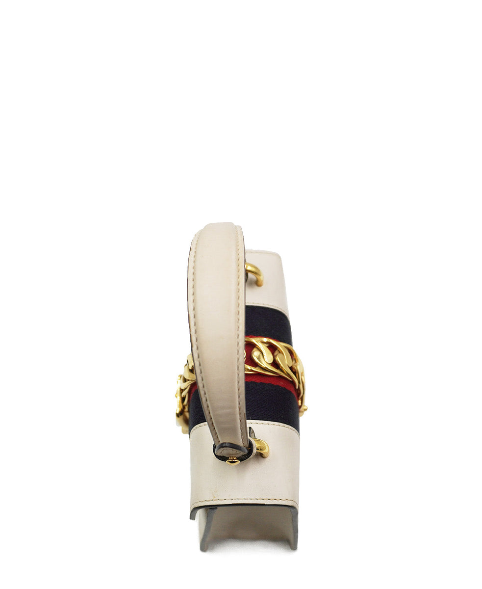 Mini Sylvie Top Handle Bag White