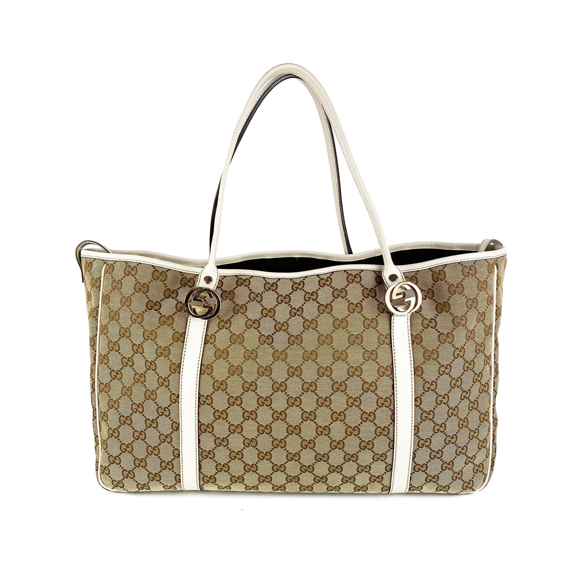 Gucci White Monogram Tote Bag