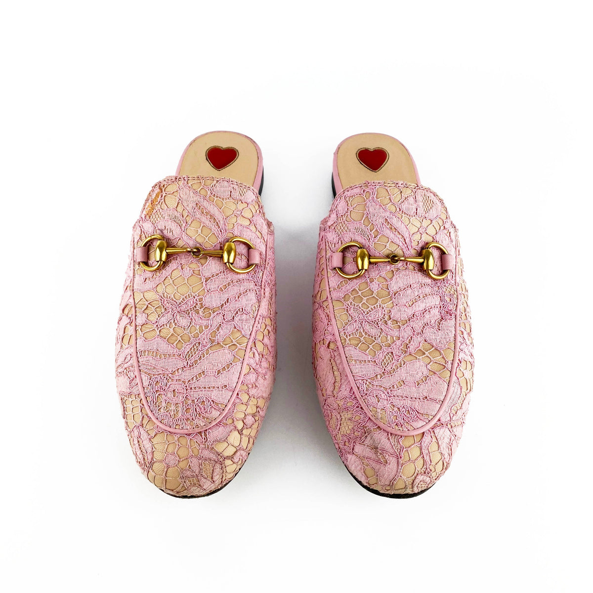 Gucci Pink Princetown Cloth Flats 36