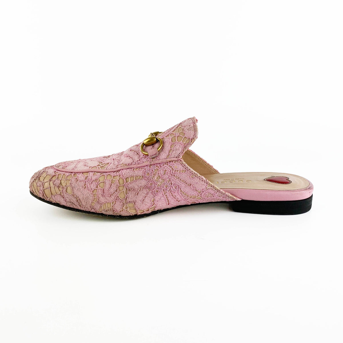 Gucci Pink Princetown Cloth Flats 36