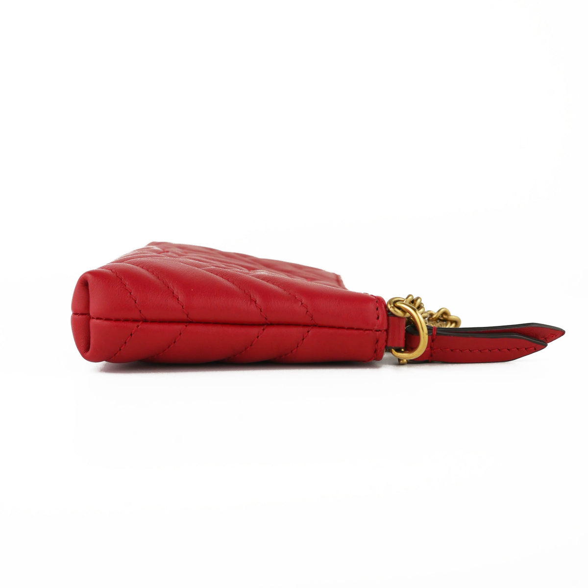 Gucci GG Red Quilted Wallet with Chain