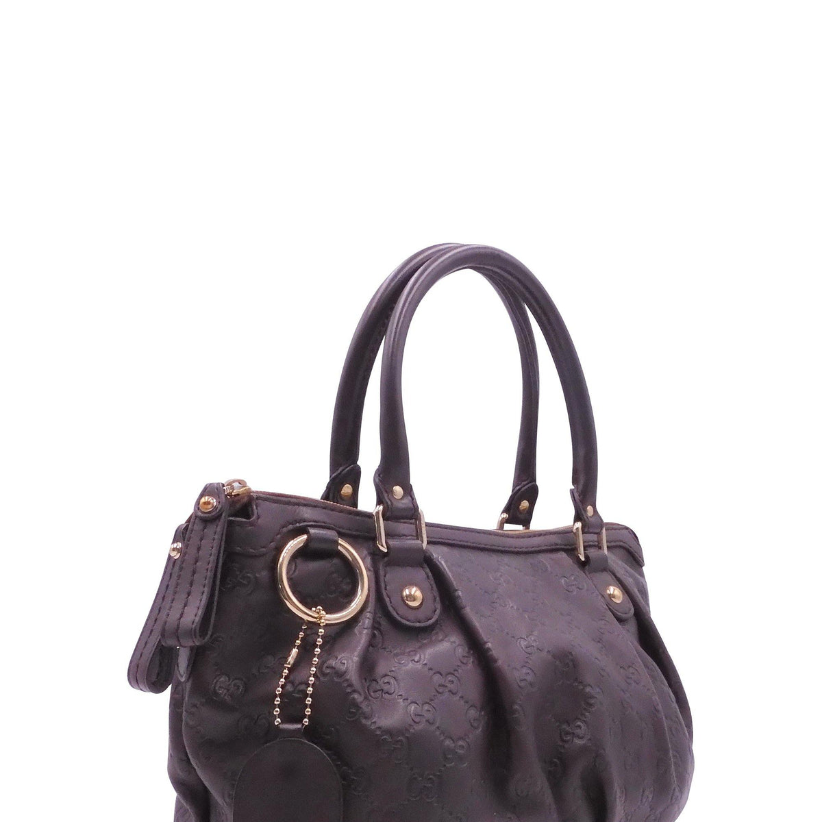 Signature Sukey Top Handle Bag Dark Brown