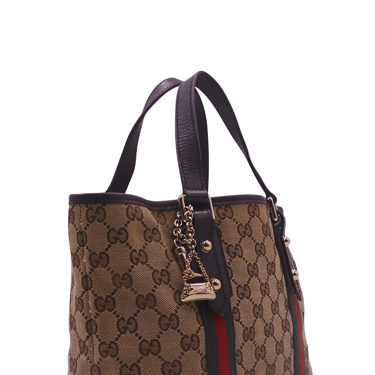 Small GG Canvas Jolicoeur Tote Brown