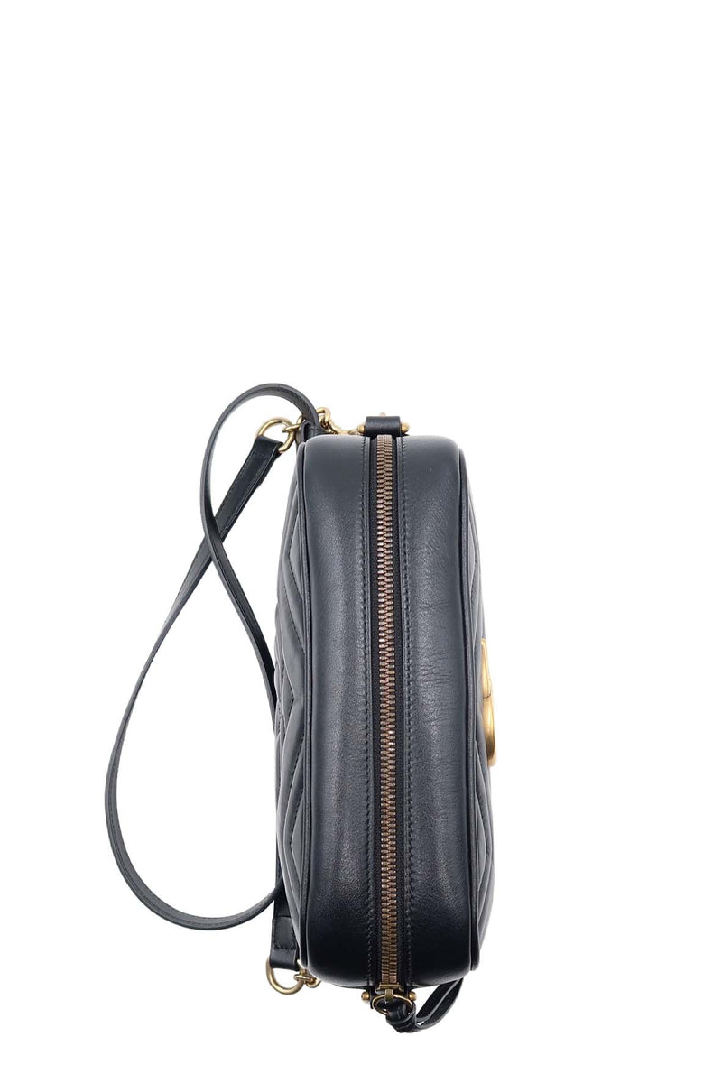 Small GG Marmont Matelasse Shoulder Bag Black