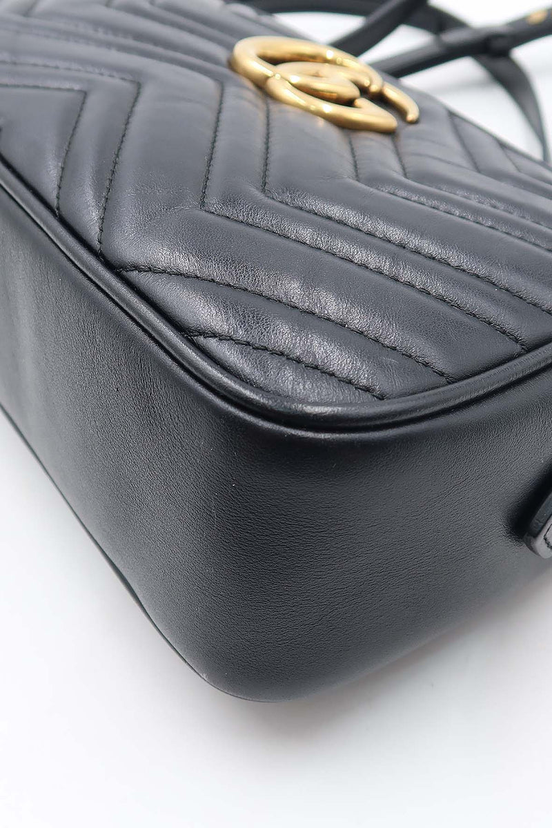 Small GG Marmont Matelasse Shoulder Bag Black