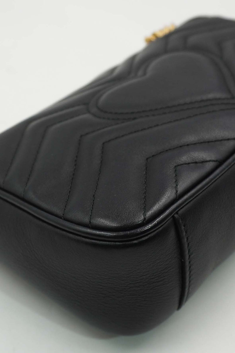 Small GG Marmont Matelasse Shoulder Bag Black