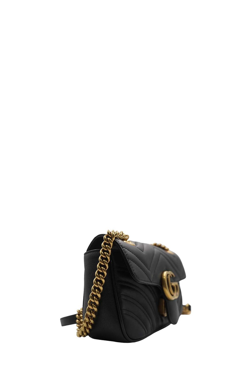 Small GG Marmont Matelasse Shoulder Bag Black