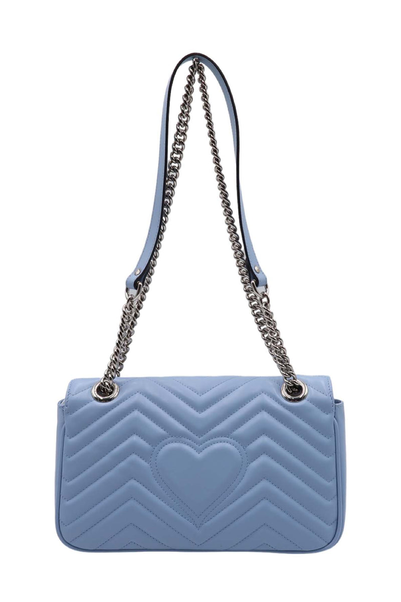 Small GG Marmont Matelasse Shoulder Bag Porcelain Light Blue