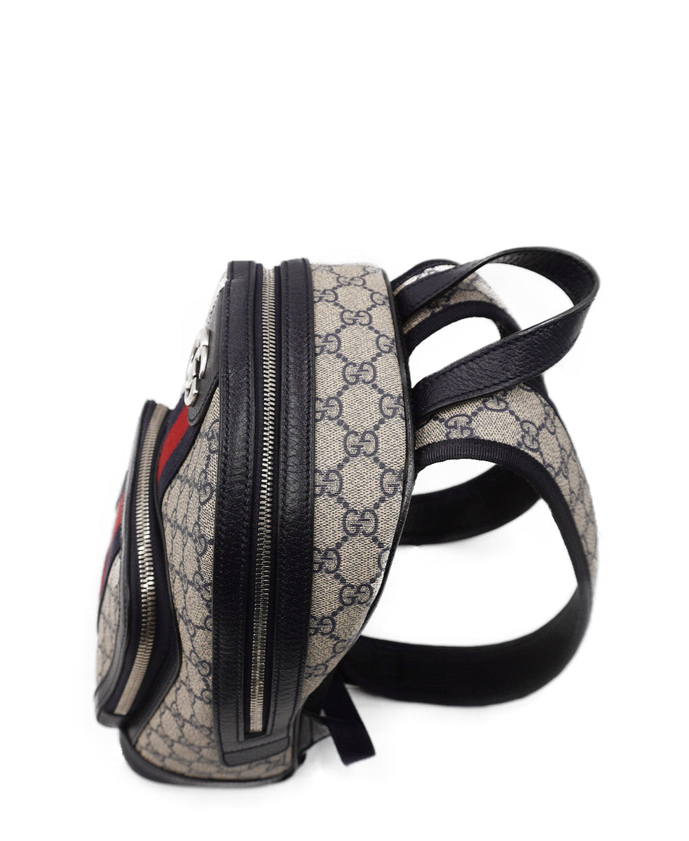 Small Ophidia Beige and Blue GG Supreme Canvas Multicolor