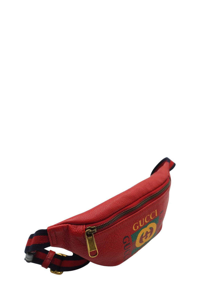 Small Retro GG Logo Print Belt Bag/ Fanny Pack Red