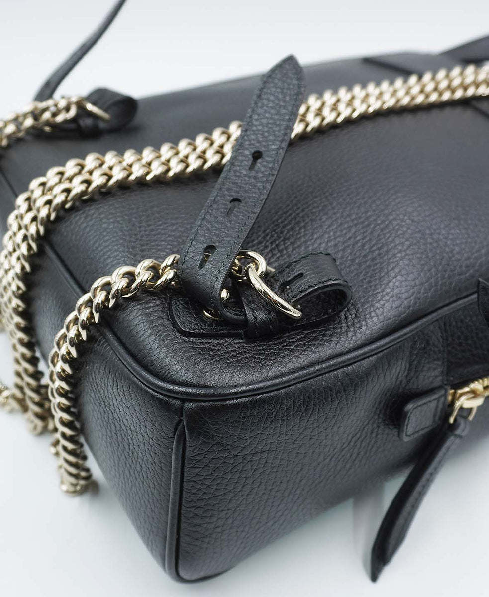 Soho Chain Backpack Leather Black