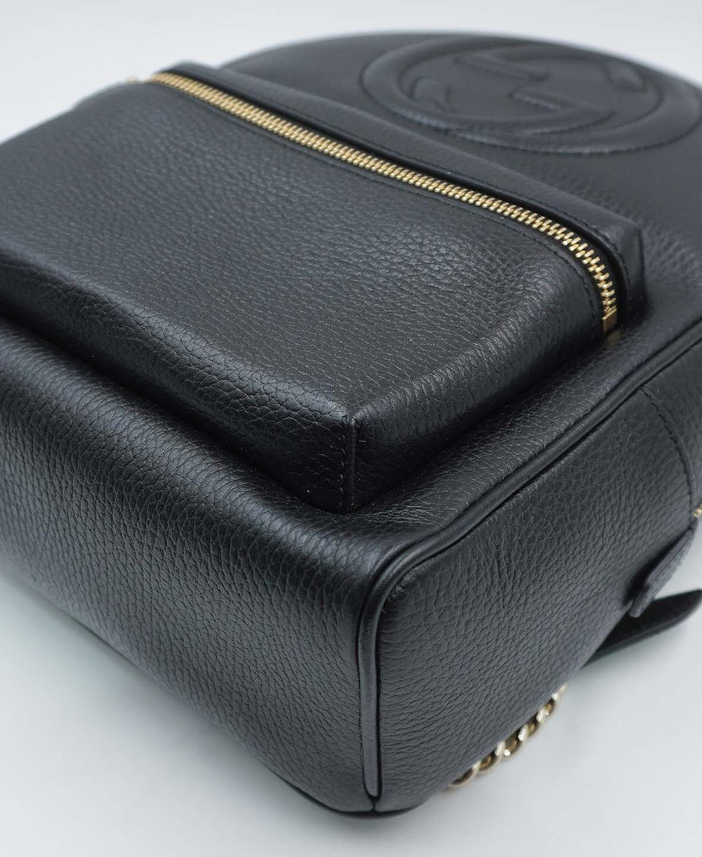 Soho Chain Backpack Leather Black