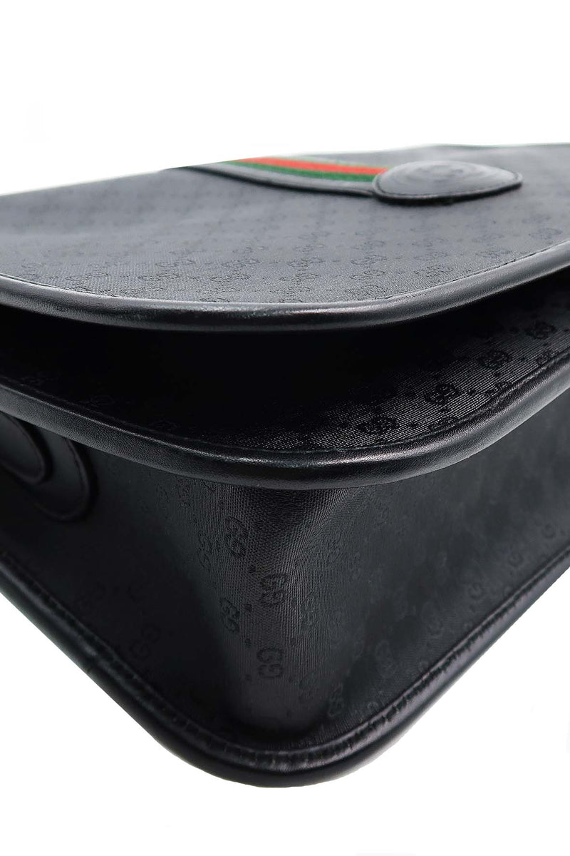 Vintage Coated Canvas Messenger Bag Black