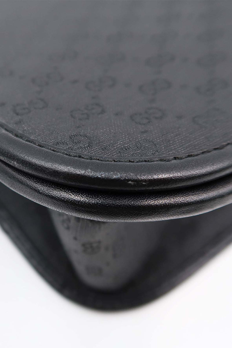 Vintage Coated Canvas Messenger Bag Black