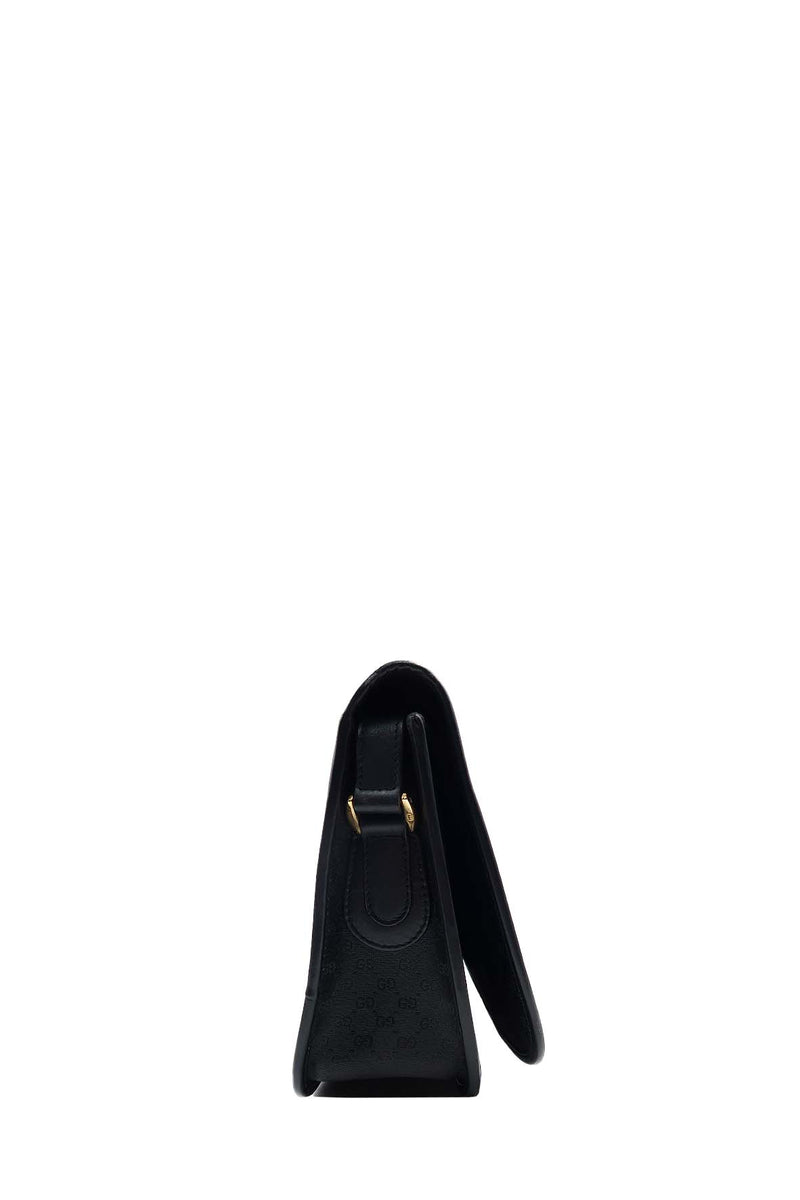 Vintage Coated Canvas Messenger Bag Black