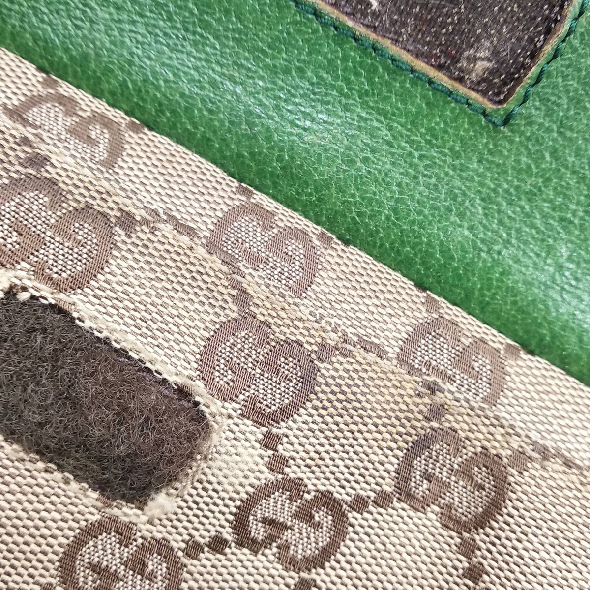 Vintage GG Canvas Web Belt Bag Brown Green