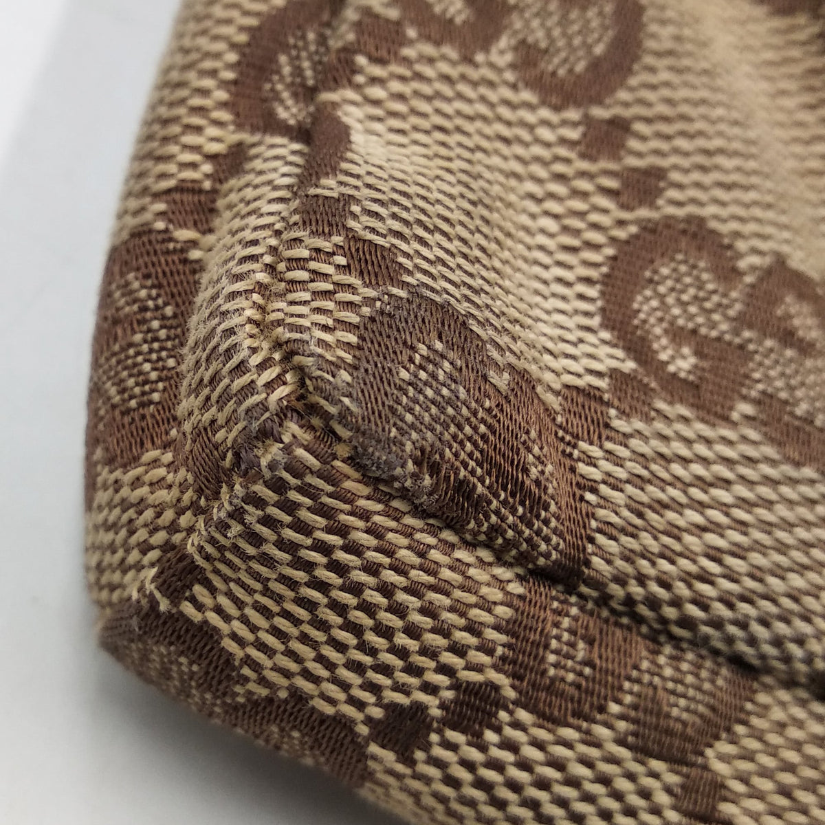 Vintage GG Canvas Web Belt Bag Brown Green