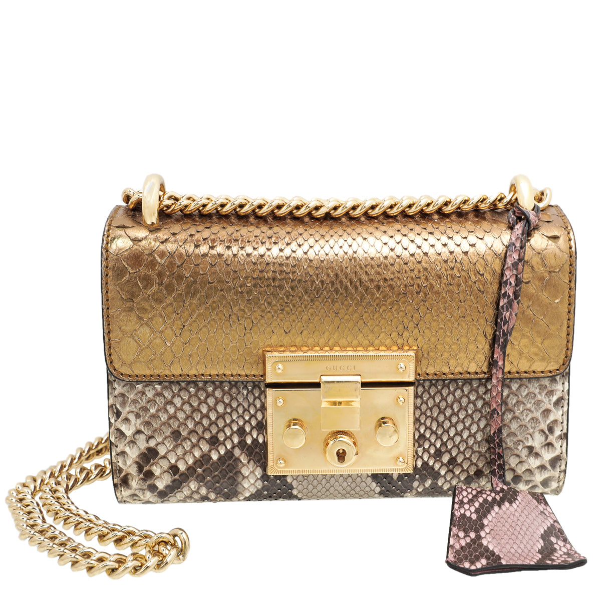 Gucci Bicolor Python Padlock Small Bag