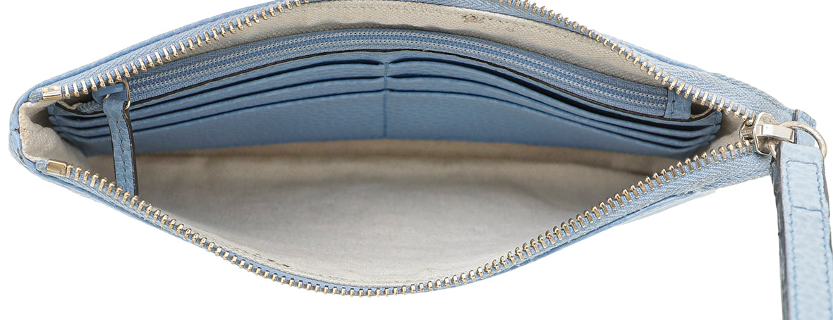 Gucci Light Blue Swing Wristlet Pouch